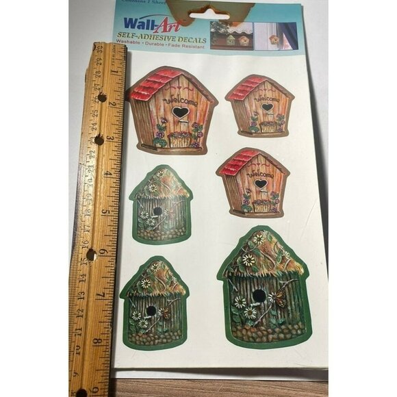 Bird Houses Wall Art Self Adhesive Decals Washable Durable Lot of 3 Only - Picture 7 of 7